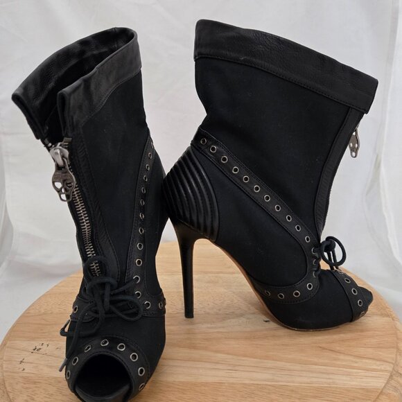 Alexander McQueen peep toe stiletto booties - Picture 10 of 16